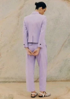 Online ME+EM Textured Short Fitted Contour Jacket Dusted Lilac