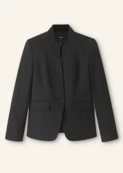 Outlet ME+EM Textured Tailoring Collarless Blazer Black