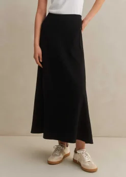 Online ME+EM Travel Tailoring A-Line Midi Skirt Black