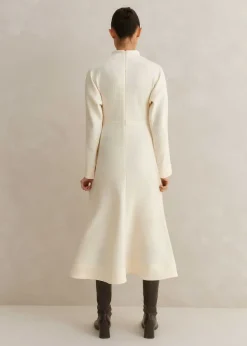 Best ME+EM Travel Tailoring Batwing Sleeve Midi Dress Cream