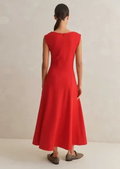 Outlet ME+EM Travel Tailoring Boat Neck Midi Dress