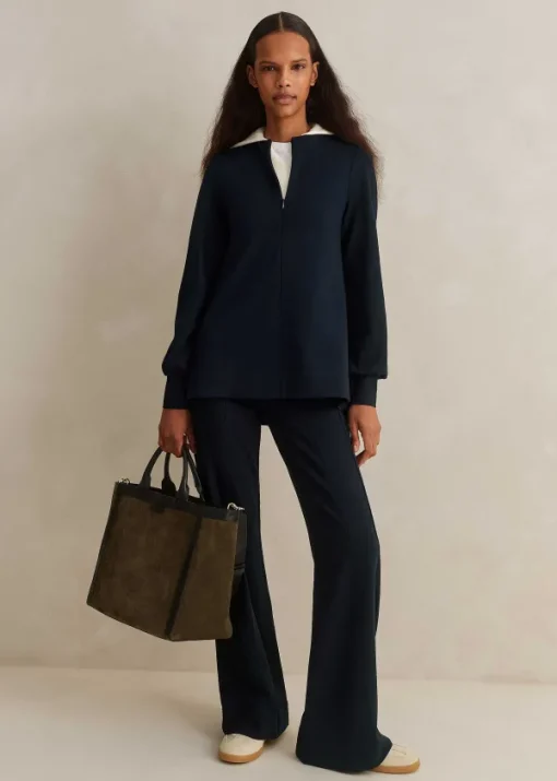 Outlet ME+EM Travel Tailoring Kick-Flare Trouser Co-Ord Blue