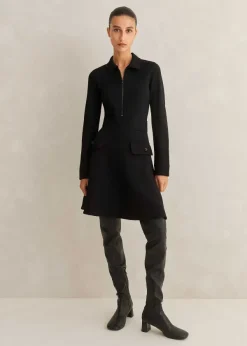 Clearance ME+EM Travel Tailoring Military Mini Dress Black