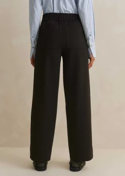 ME+EM Travel Tailoring Turn-Up Straight Leg Trouser Black