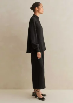 Discount ME+EM Travel Tailoring Wide-Leg Crop Trouser Co-Ord Black