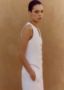 Hot ME+EM Tux Waistcoat Fresh White