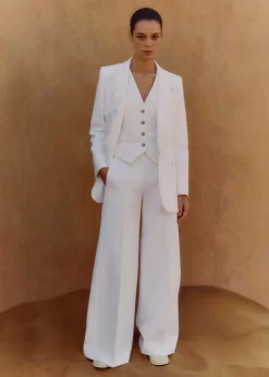 Hot ME+EM Tux Wide-Leg Trouser Three-Piece Suit White