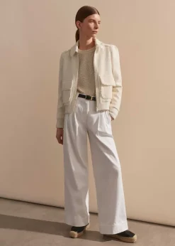 Clearance ME+EM Tweed Bomber Jacket Cream