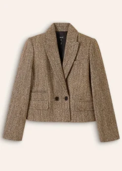 Best ME+EM Tweed Cropped Coat Jacket Cream/Mocha
