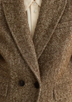 Best ME+EM Tweed Cropped Coat Jacket Cream/Mocha