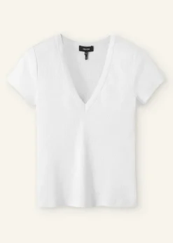 Sale ME+EM Ultimate Fitted Rib V-Neck Tee Bright White