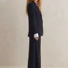 Sale ME+EM Wool-Blend Exaggerated Flare Trouser Suit Blue