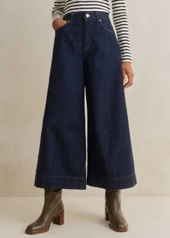 Sale ME+EM Worn In Culotte Jean Dark Blue Wash